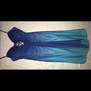 Blue ombré prom dress
